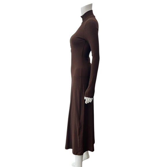 $750 NWT Rosettta Getty Brown White Two-Tone Colorblock Cotton Midi Dress sz XS - Picture 8 of 11
